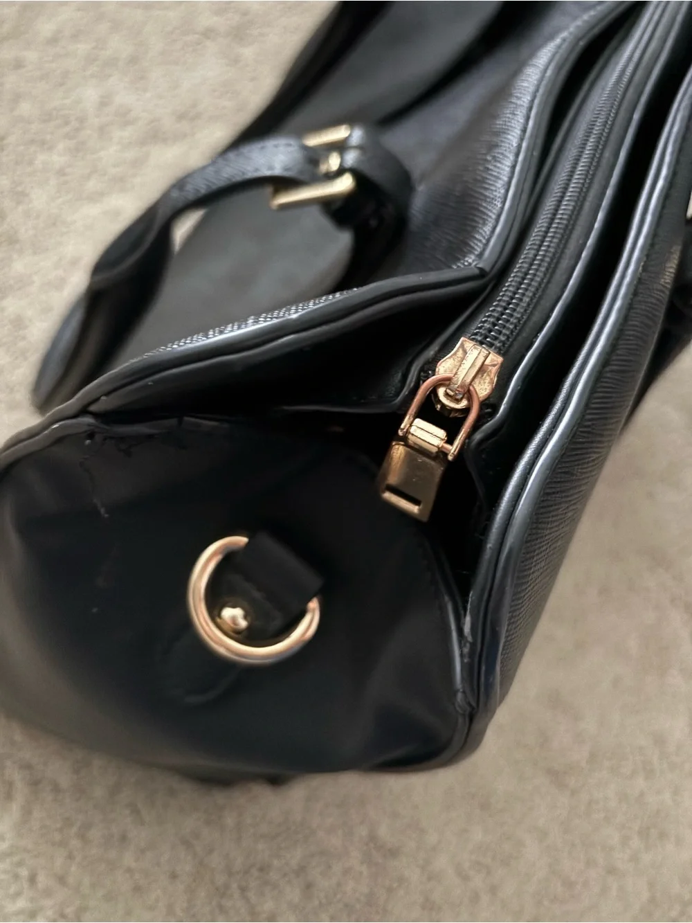 Amazon Laptop Bag Black with Gold Hardware